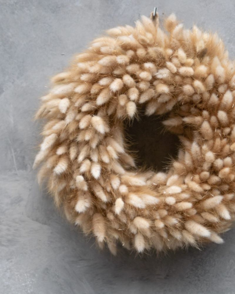 Věnec ze zaječích ocásků - Lagurus - přírodní - Ø 28 cm