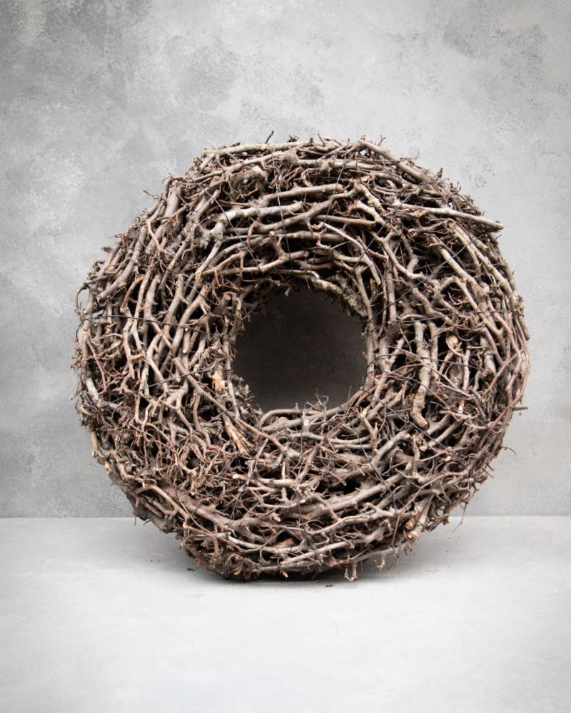 Věnec z větví a větviček Nest - široký - Ø 45 cm
