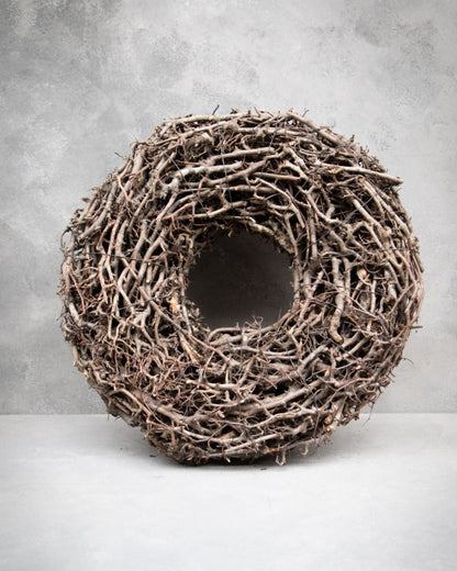 Věnec z větví a větviček Nest - široký - Ø 45 cm