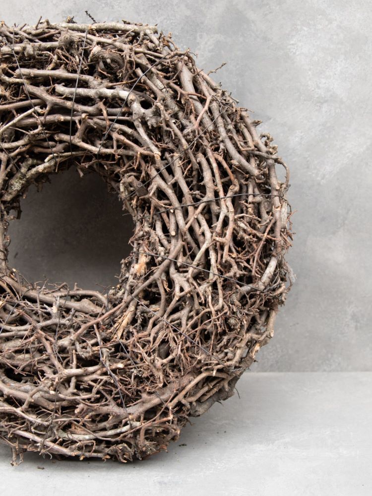 Věnec z větví a větviček Nest - široký - Ø 45 cm