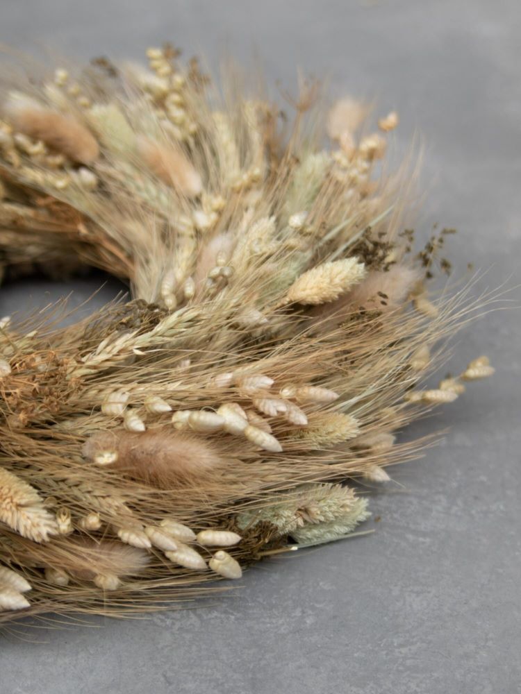 Sušený přírodní věnec z třeslice - Briza triticum - Ø 28