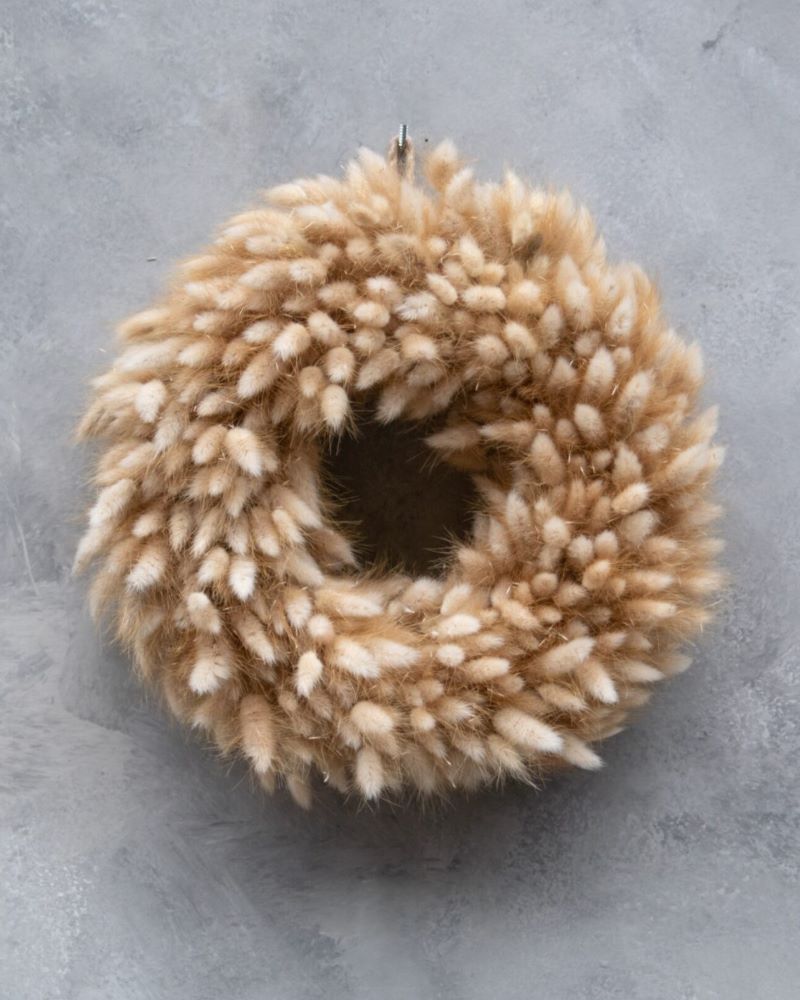 Věnec ze zaječích ocásků - Lagurus - přírodní - Ø 28 cm