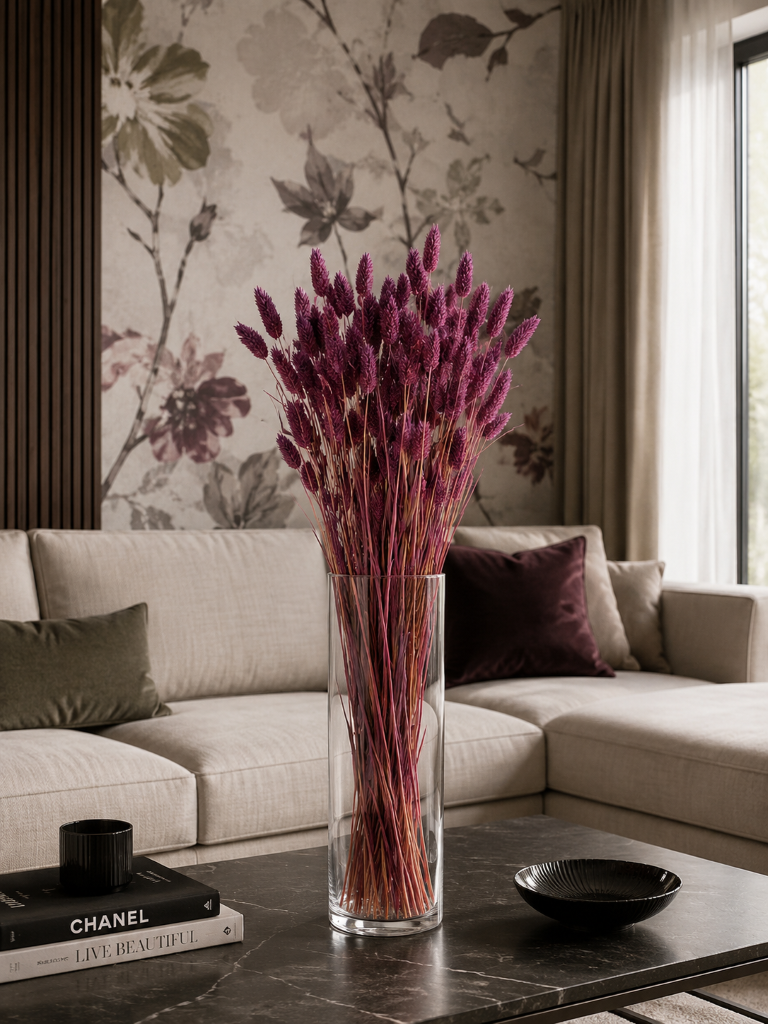 Sušená chrastice rákosovitá - Phalaris - 80 cm - bordó
